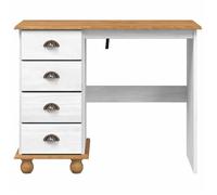 Bureau BURKE Blanc Table à écrire - 1 PERSONNE - ASKIM Blanc 95x40x75 cm - Bois massif en pin BB356