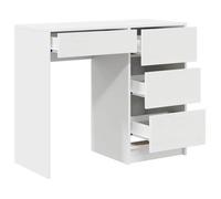 Bureau BURKE Blanc Table à écrire - 1 PERSONNE - avec tiroir - Blanc 90x37 5x75 cm - Bois d'ingénierie BB1008