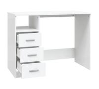 Bureau BURKE, Blanc Table à écrire - 1 PERSONNE - avec tiroirs - Blanc 102x50x76 cm - Bois d'ingénierie BB525