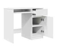 Bureau BURKE, Blanc Table à écrire - 1 PERSONNE - banc 86x49x76 cm - bois d'ingénierie BB802