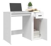 Bureau BURKE, Blanc Table à écrire - 1 PERSONNE - Blanc 100x49x75 cm - Bois d'ingénierie BB495