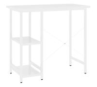 Bureau BURKE, Blanc Table à écrire - 1 PERSONNE - Blanc 80x40x72 cm - MDF et métal BB31