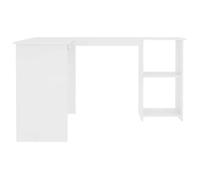 Bureau BURKE Blanc Table à écrire - 1 PERSONNE - en forme de L - Blanc 120x140x75 cm - BB369