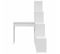 Bureau BURKE, Blanc Table à écrire d'angle - 1 PERSONNE - Blanc 101,5x149,5x149,5 cm - Bois d'ingénierie BB253