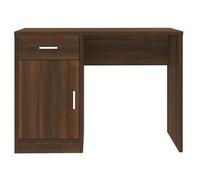 Bureau BURKE Brun Table à écrire - 1 PERSONNE - avec tiroir - et armoire - Chêne marron 100x40x73 cm - BB327