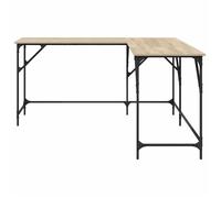 Bureau BURKE, Brun Table à écrire - 1 PERSONNE - chêne sonoma 149x149x75 cm - bois d'ingénierie BB593
