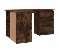 Bureau BURKE, Brun Table à écrire d'angle - 1 PERSONNE - Chêne fumé 145x100x76 cm - Bois d'ingénierie BB471