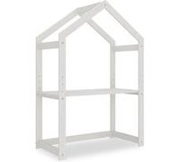 IDIMEX Bureau cabane Enfant réglable LIA Montessori en Bois Massif Blanc, Plateau évolutif en Hauteur Qui s'adapte à la Croissance, Meuble Chambre Enfant Fille garçon Maternelle Primaire