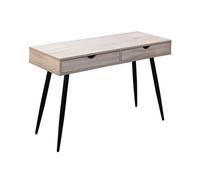 Bureau CALIFORNIA 2 tiroirs - Chêne clair et noir - Style scandinave