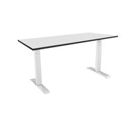 Bureau celexon PRO eAdjust-58123 réglable en hauteur électriquement - blanc, avec plateau HPL 125 x 75 cm