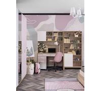 Bureau Chambre Enfant Bibliothèque Set 4pcs Ordinateur Bois Rose Nouveau