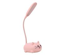 Bureau Chat Rose USB Table Rechargable Lampe Dessin animé Light Night Friendly pour l'étude de la Chambre avec Un Corps en Plastique