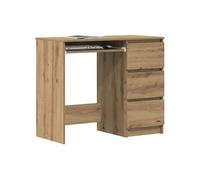 Bureau chêne artisanal 90x45x76 cm bois d ingénierie