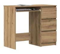 Bureau chêne artisanal 90x45x76 cm bois d ingénierie Marron G