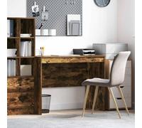 Bureau Chêne Fumé 100 x 50 x 76 cm en Bois d'Ingénierie pour Petit Espace | Plateau robuste, style scandinave, entretien par chiffon humide, montage rapide, pièce polyvalente