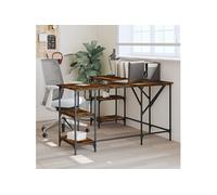 vidaXL Bureau chêne fumé 139x139x75 cm bois composite