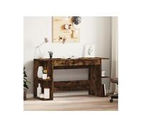 vidaXL Bureau chêne fumé 140×50×75 cm bois d'ingénierie Marron