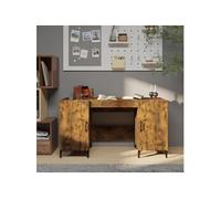 vidaXL Bureau Chêne fumé 140x50x75 cm Bois d'ingénierie Marron G