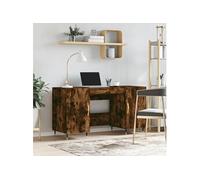 Bureau chêne fumé 140x50x75 cm bois d'ingénierie