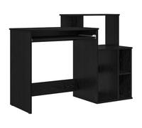Bureau chêne noir 120,5 x 44 x 88,5 cm avec rangement | Bois engineered, finition texturée, étagère spacieuse, design minimaliste, utilisation à la maison, bureau partagé