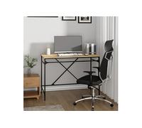 Vidaxl Bureau Chêne Sonoma 100x50x75 Cm Bois D'ingénierie Et Fer Multicolore
