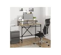 Bureau chêne sonoma 100x50x90 cm bois d'ingénierie et fer