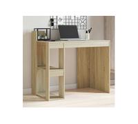 vidaXL Bureau Chêne Sonoma 103,5 x 56,5 x 94 cm bois d'ingénierie Marron