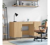Bureau chêne sonoma 140x50x75 cm bois d ingénierie Marron G