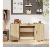 Bureau Chêne Sonoma 140x50x75 cm Bois d'Ingénierie Table d'Ordinateur vidaXL