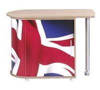Bureau Chêne Table Pivotante et Rangement - Drapeau anglais 701 - L 105 x l 55 x H 74.7 cm Blanc G