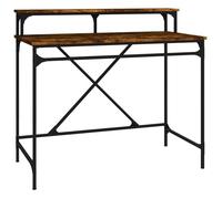 Bureau - CLOUD - chêne fumé - 100x50x90 cm - bois d'ingénierie et fer LL207181