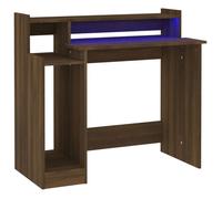 Bureau - CLOUD - et lumières LED - Chêne brun 97x45x90 cm - bois d'ingénierie LL148129