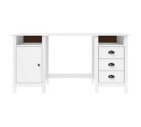 Bureau - CLOUD - Hill Blanc - 150x50x74 cm Bois de pin solide LL80836