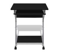 Table de bureau - VIDAXL - Bureau d'ordinateur compact avec plateau à clavier - Noir - Métal - Marron