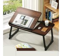 Bureau Compact Et Portable For Ordinateur Portable, Surface De Travail Pliable Avec Réglage D'angle Sur 5 Niveaux, Idéal For Travailler, Lire, Écrire(Black Walnut)