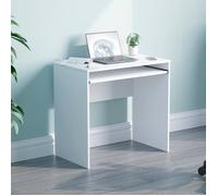 Bureau compact Huby - Bureau pour ordinateur portable, meuble de bureau à domicile, blanc