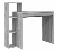 vidaXL Bureau compact moderne Sonoma Gris – 3 étagères flottantes, bois d'ingénierie – 100x40x90 cm