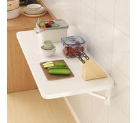 Bureau compact pliable mural avec étagère de rangement - Table console blanche 90 x 40 cm - Table de chevet peu encombrante avec 2 supports idéale pour le bureau à domicile et les petits espaces