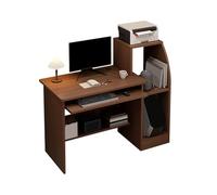 Bureau compact, solution de rangement peu encombrante, polyvalent pour le bureau à domicile ou l'étude, marron, 120 x 50 x 101 cm