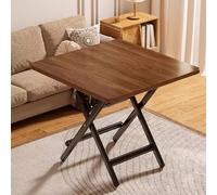 Bureau Compact, Table d'étude et Table à Manger Pliable for Un Rangement Facile. Aucun Assemblage requis. Idéal for Le télétravail.(Walnut,70 * 70cm)