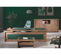 Bureau complet Table de bureau d'angle Set 3pcs Bois Marron Luxe Grand