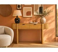 Bureau console ? 2 tiroirs ? Bois de manguier ? Coloris : Naturel - MELYRAN