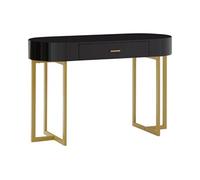 Bureau console avec 1 tiroir - MDF laqué et métal - Noir et doré - TORELI de Pascal Morabito