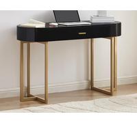 Bureau console avec 1 tiroir - MDF laqué et métal - Noir et doré - TORELI de Pascal Morabito