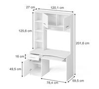 Vicco Bureau Crossline, Blanc, 120.1 x 59.5 cm