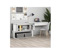 Bureau d angle Blanc brillant 200x50x76 cm Bois d'ingénierie