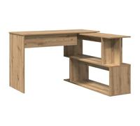 Bureau d angle chêne artisanal 200,5x50x76 cm bois d ingénierie
