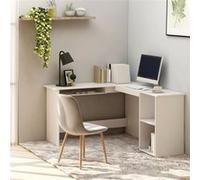 vidaXL Bureau d'angle en forme de L Blanc 120x140x75 cm Aggloméré