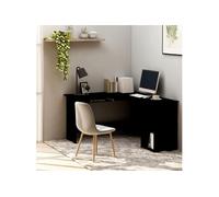 Bureau d angle en forme de L Noir 120x140x75cm bois ingénierie