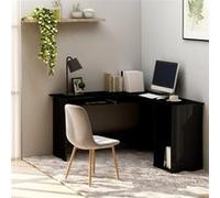 Bureau d angle forme de L Noir brillant 120x140x75cm Aggloméré Noir G